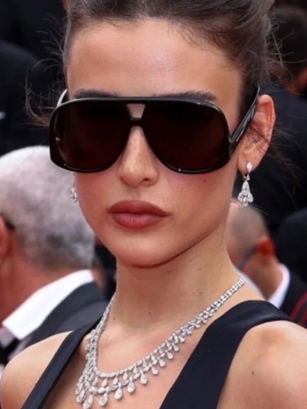 Saint Laurent SL652/F SOLACE 001 Shiny Black/Black 61-14-140 Sunglasses